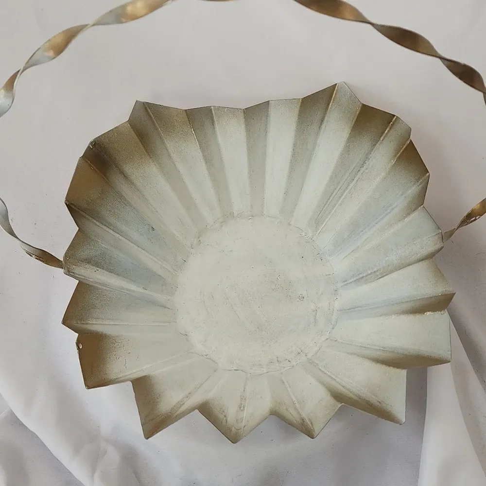 Vintage Metal Flower Basket Coquette